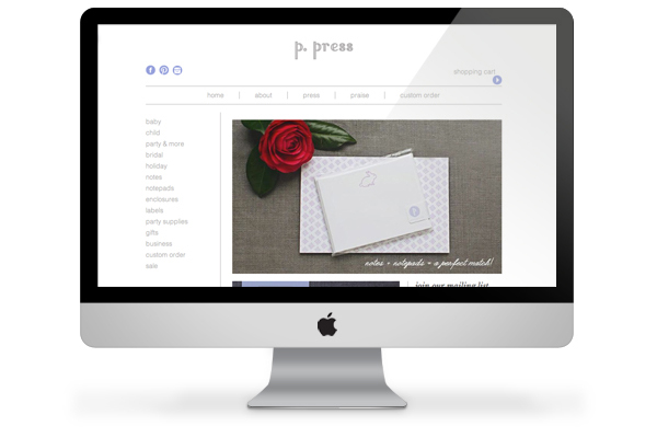 P. Press | eCommerce Web Design by Emily M. Thompson | Indie Shopography