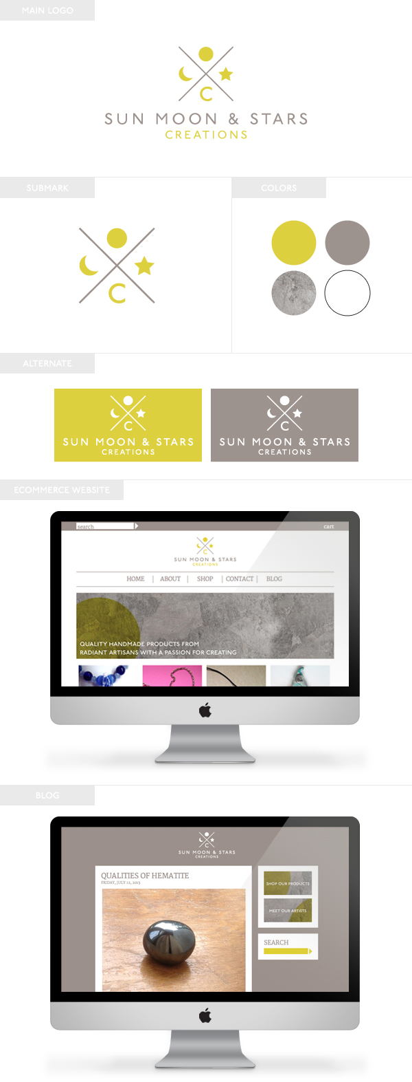 Sun Moon and Stars Creations | Branding, eCommerce Web Design, and Blog Design by Emily M. Thompson | Indie Shopography